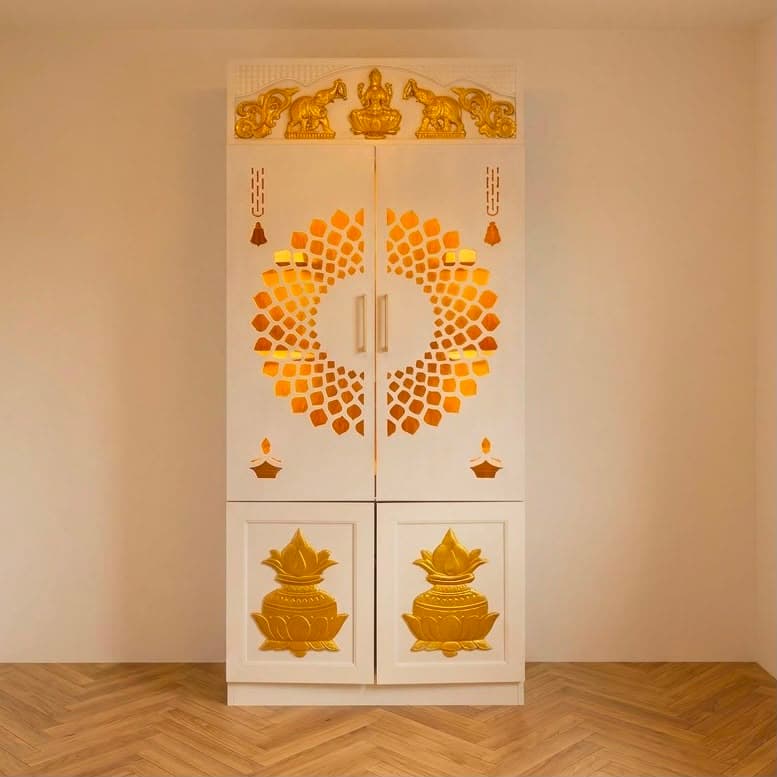 Golden Heritage mandir by Sunny Interiors